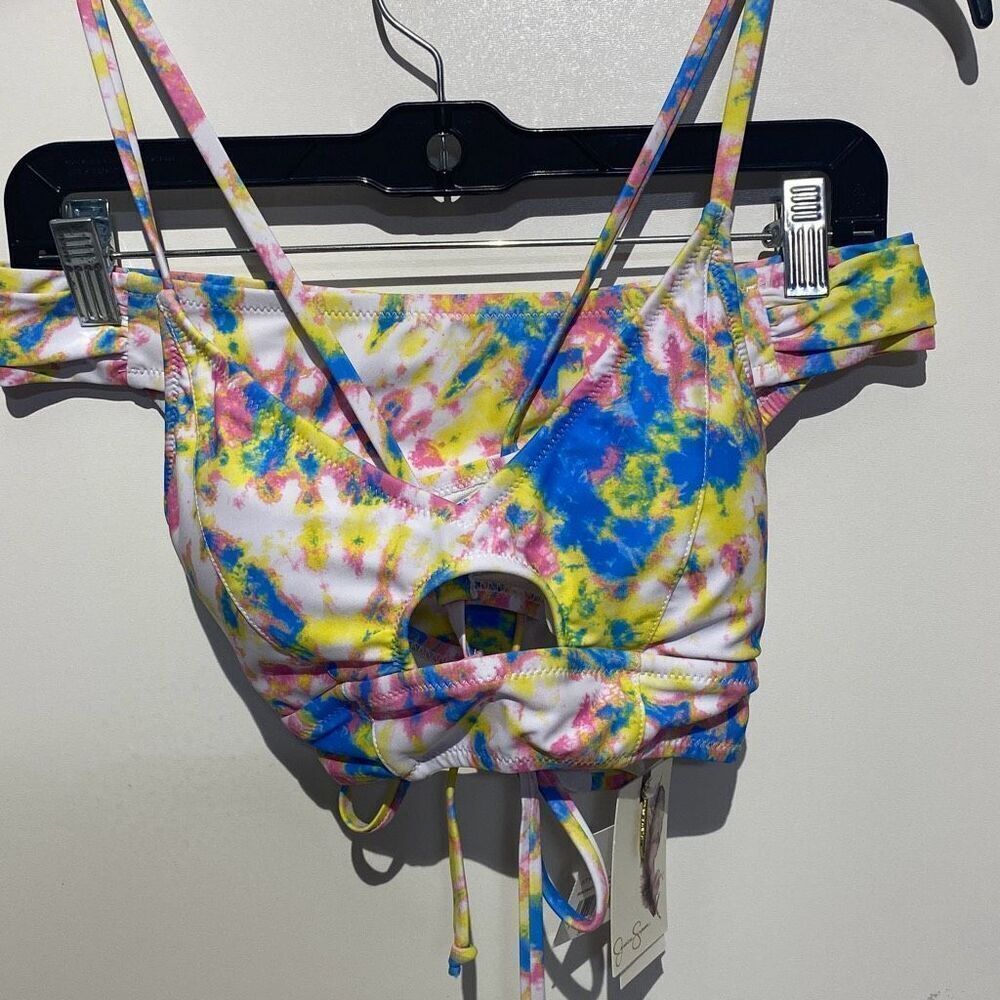 Jessica Simpson Spritz Multi Tie Dye Keyhole Bikini Set SSGW21478 SSGW21704 New